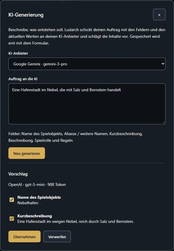 Der Dialog KI-Generierung