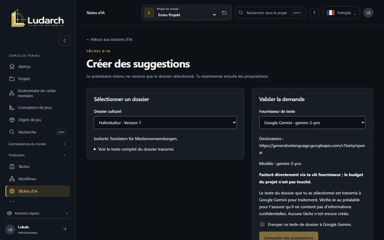 Suggestions de tâches par IA