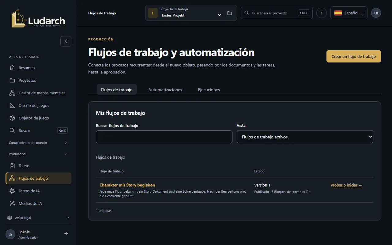 Flujos de trabajo y automatización