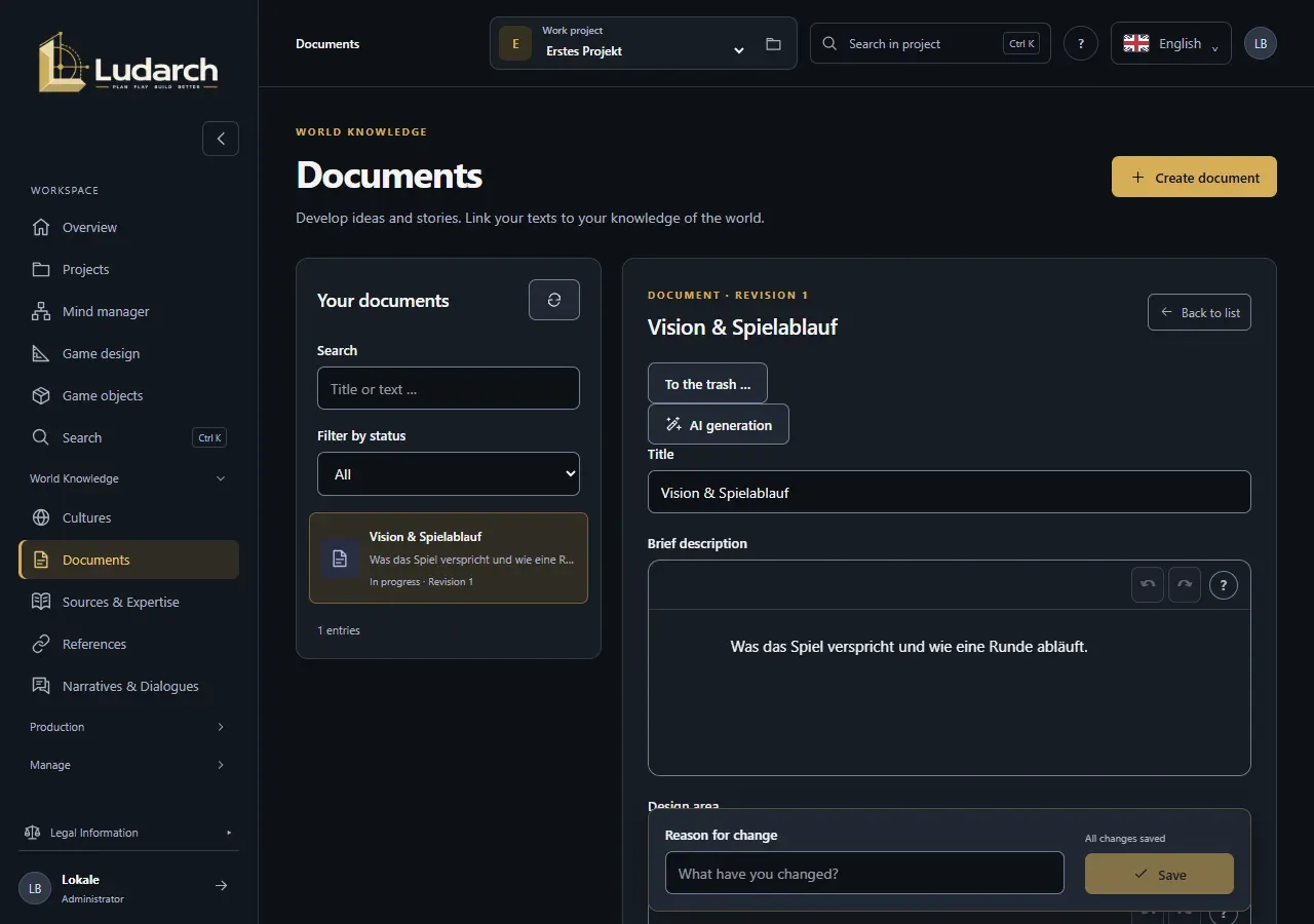 Documents with the editor