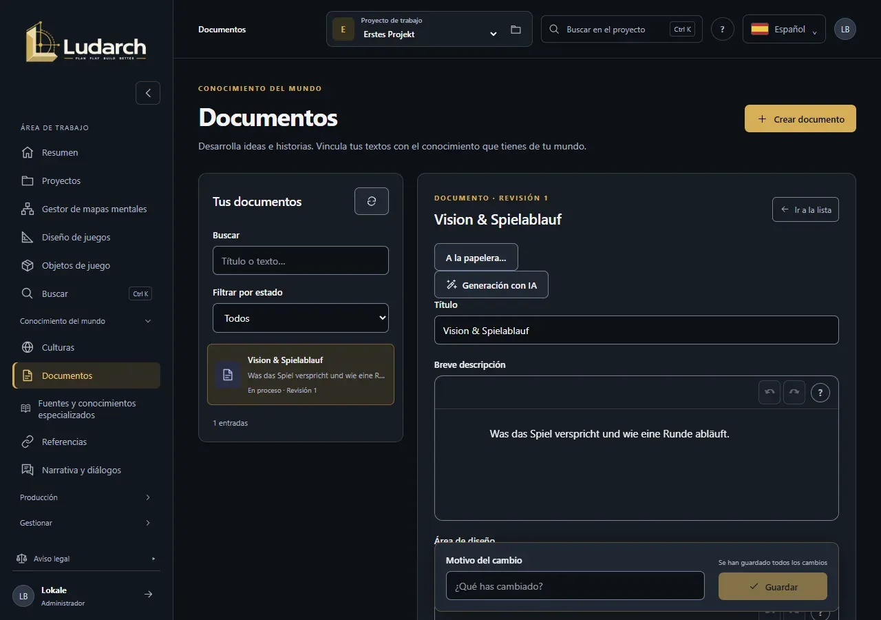 Documentos con el editor