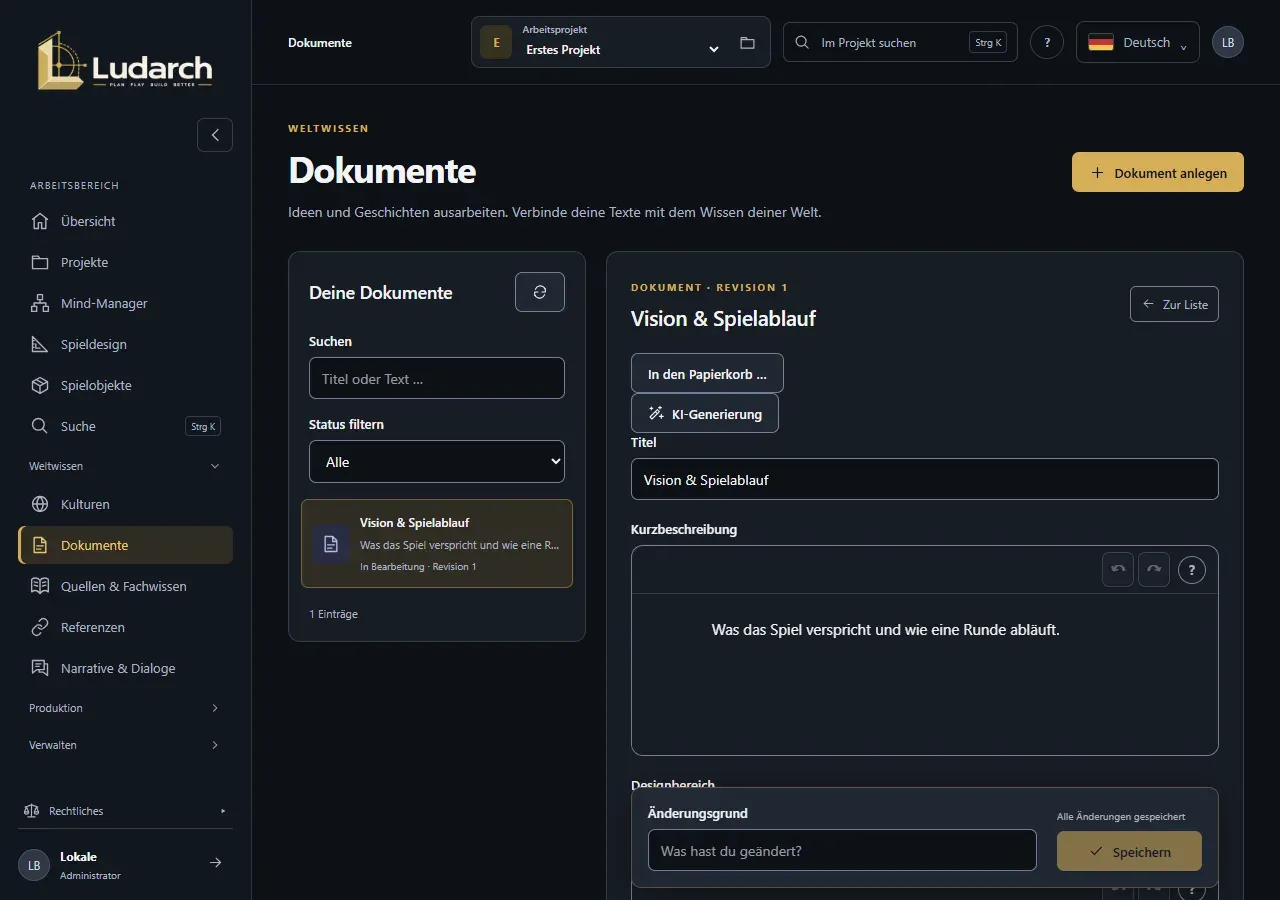 Dokumente mit Editor