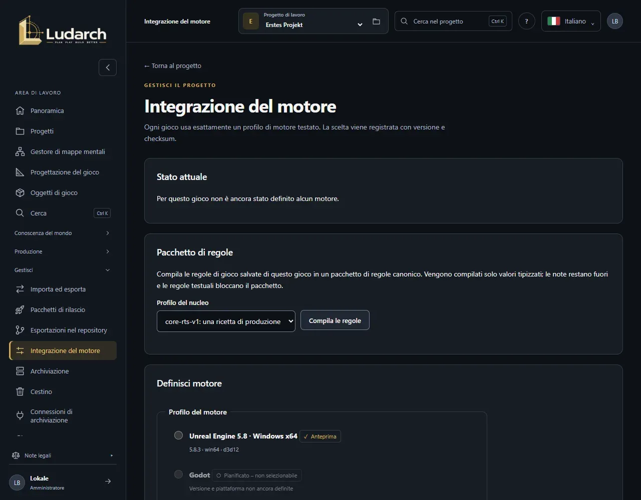 Integrazione del motore