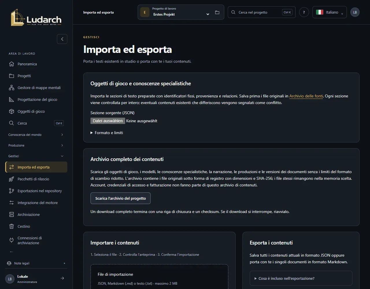 Importazione ed esportazione