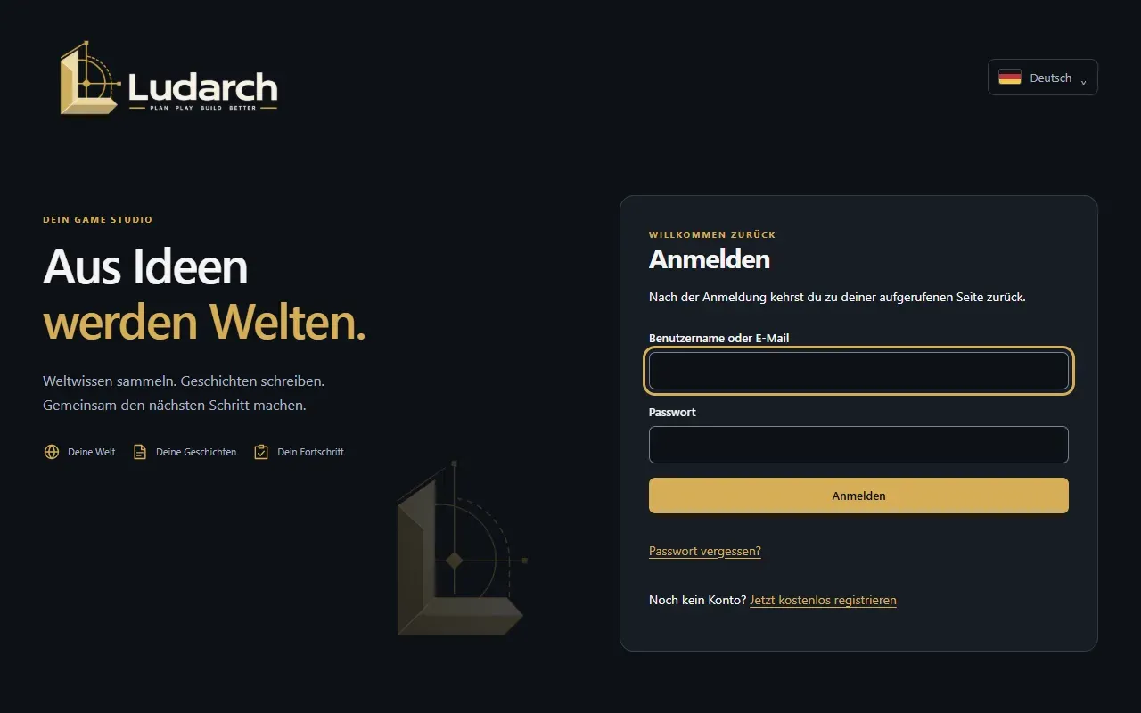 Die Anmeldeseite