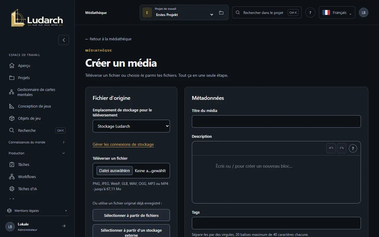 Créer un média