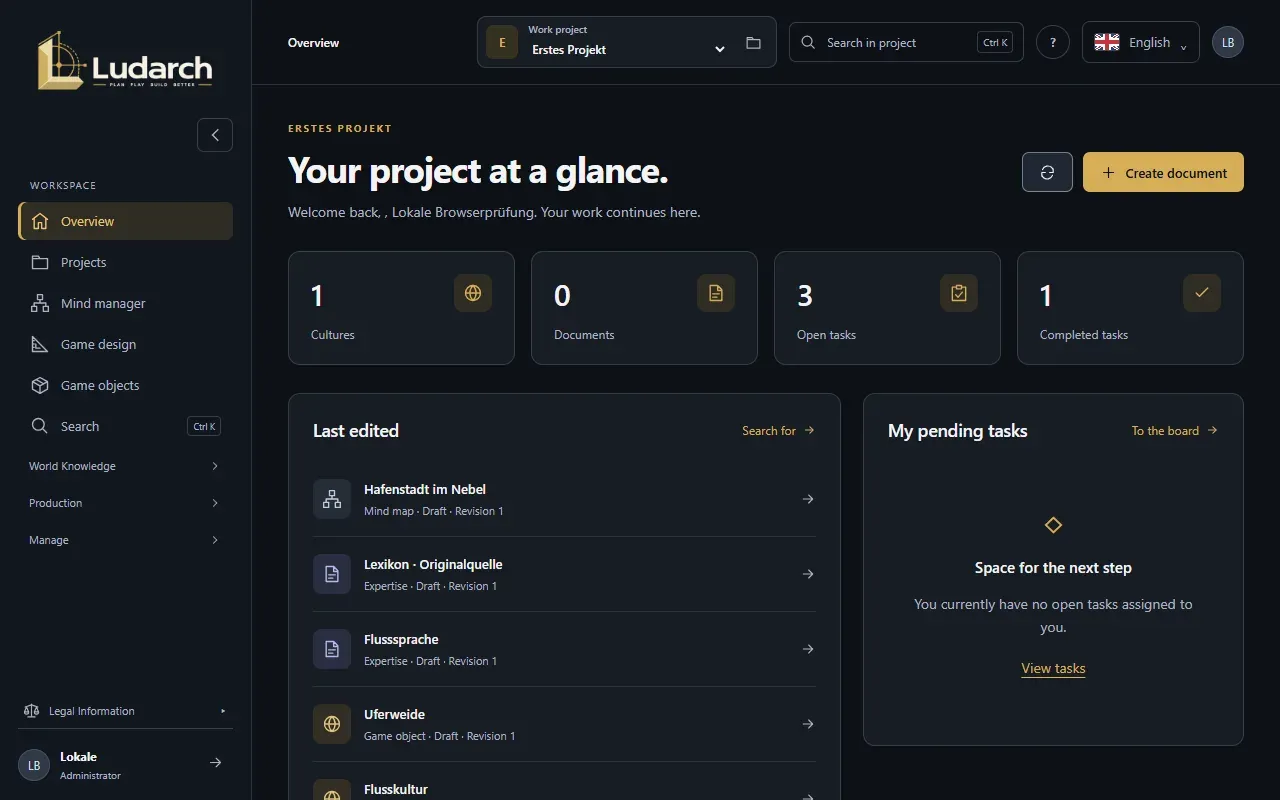 The Ludarch overview of a project