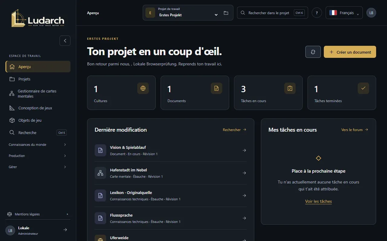 L’aperçu Ludarch d’un projet