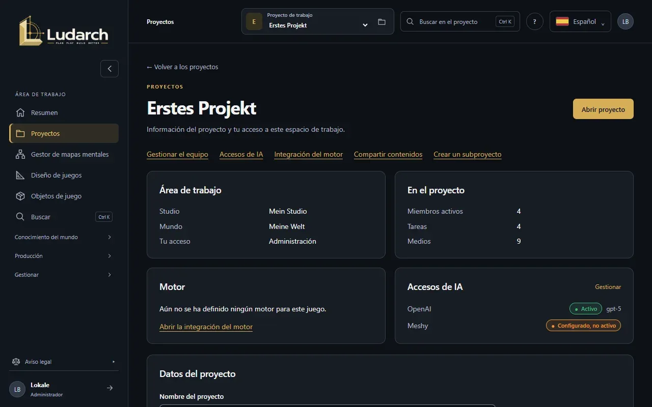 La página del proyecto