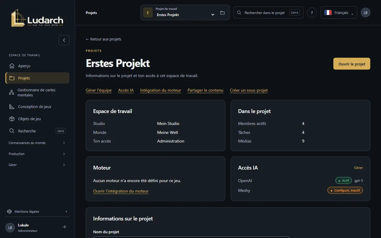 La page du projet