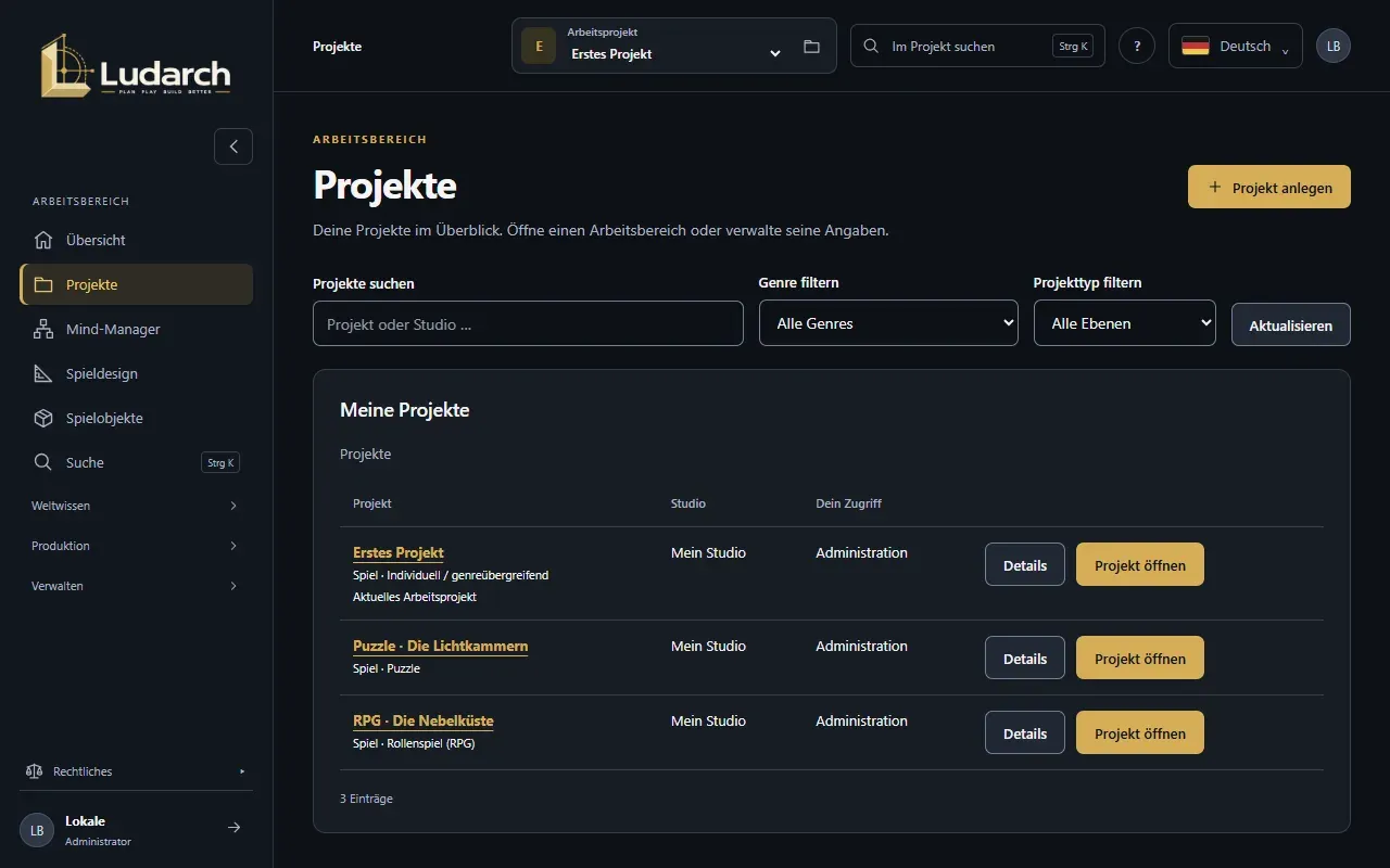 Die Projektliste