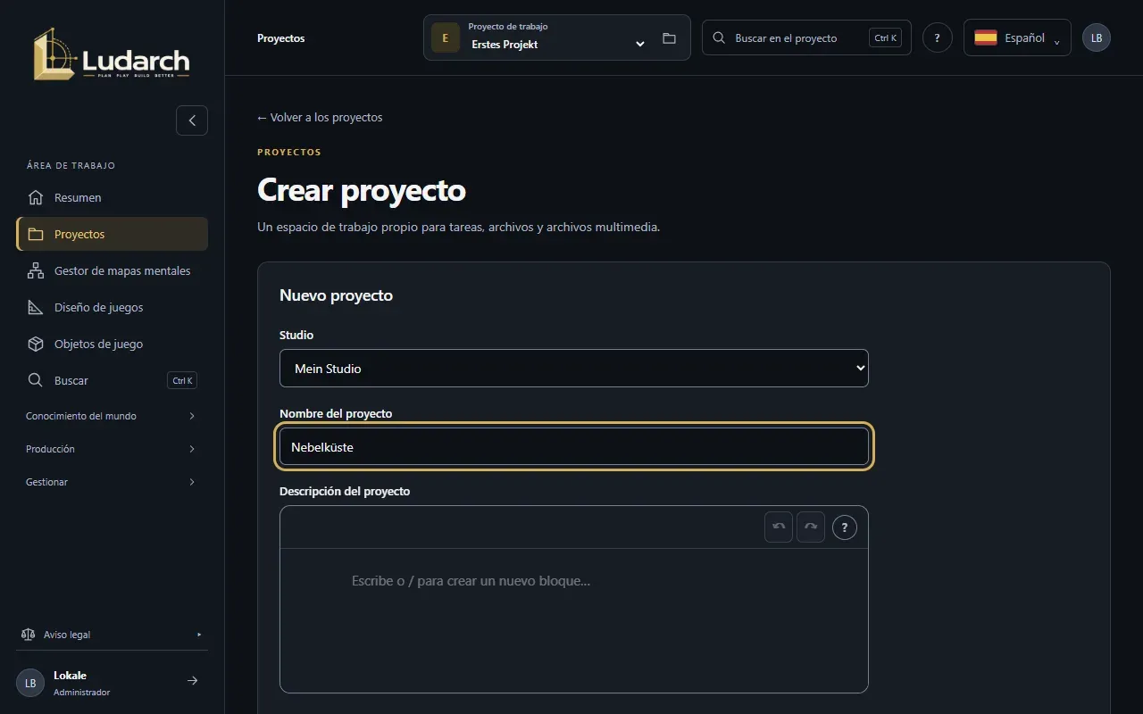 Crear un proyecto