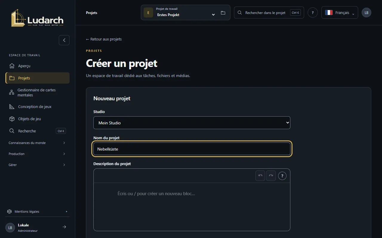 Créer un projet