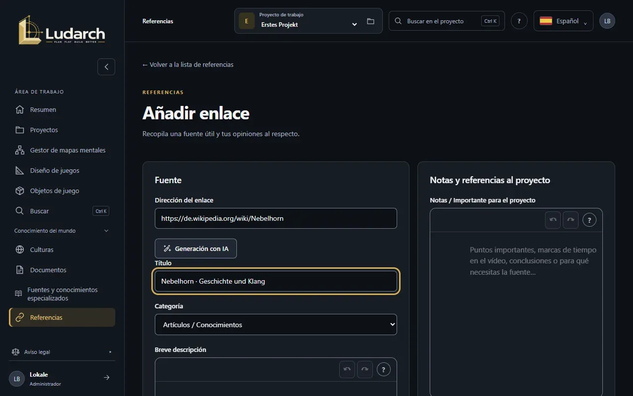 Enlace con notas