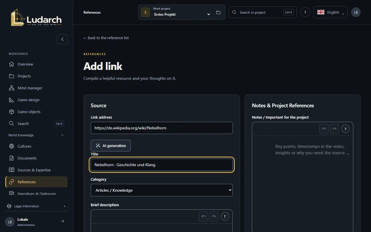 A link with notes