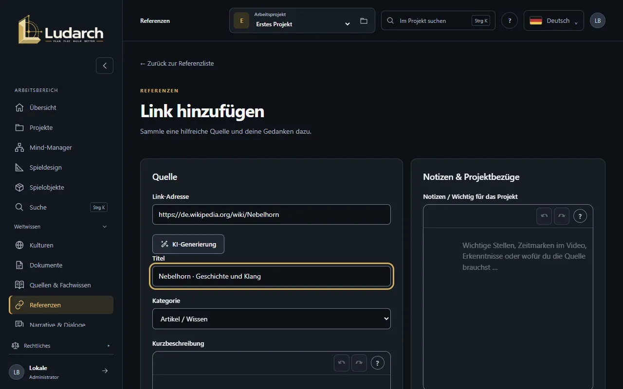 Link mit Notizen