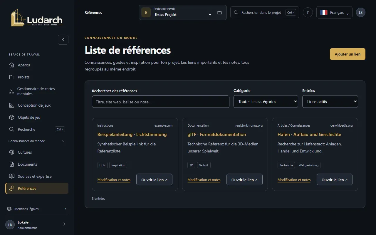 La liste de références