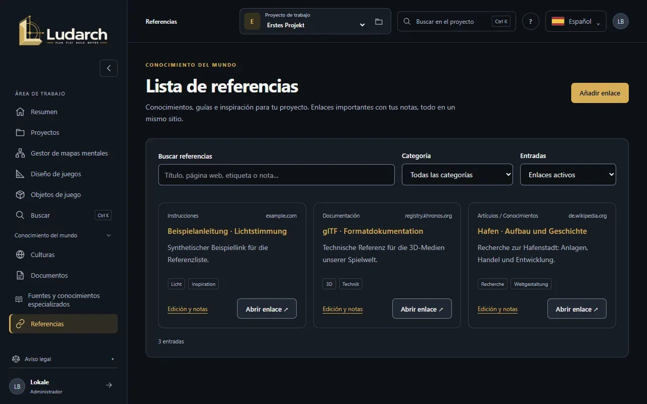La lista de referencias