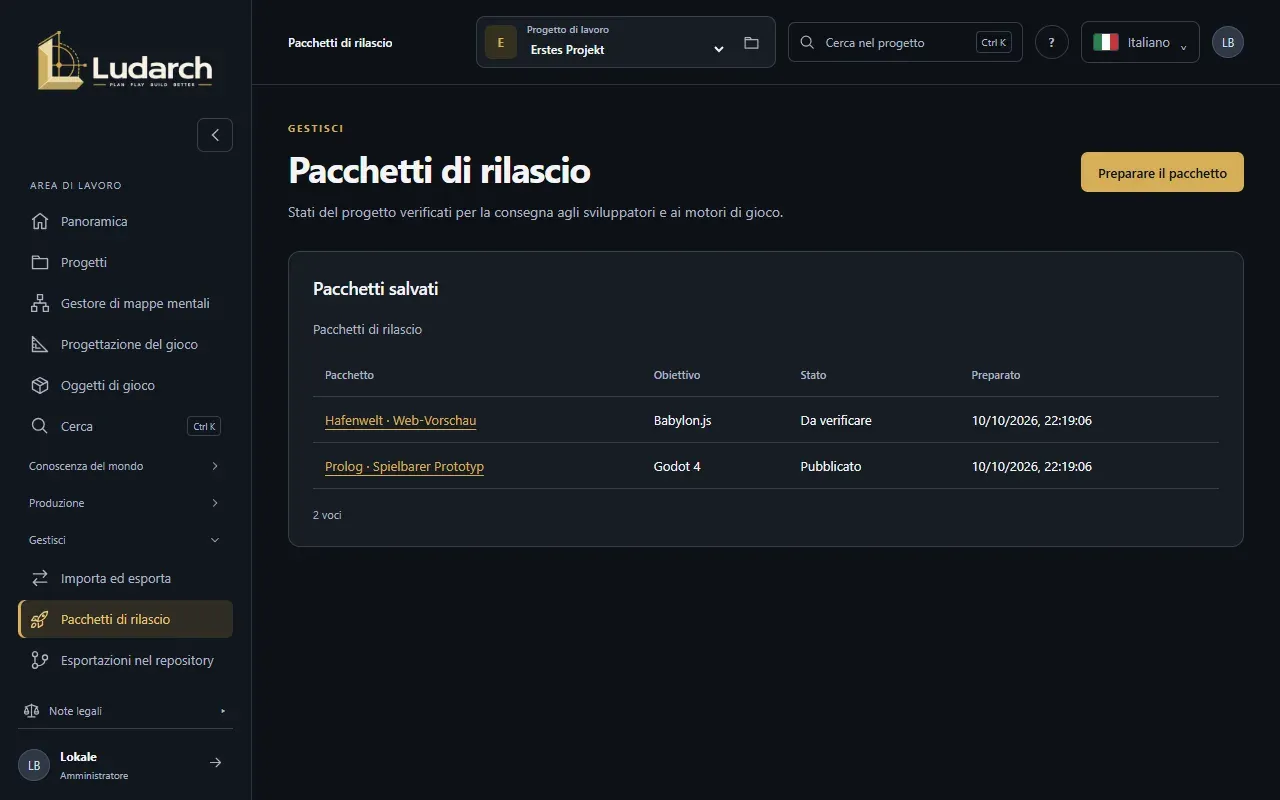 Pacchetti di rilascio