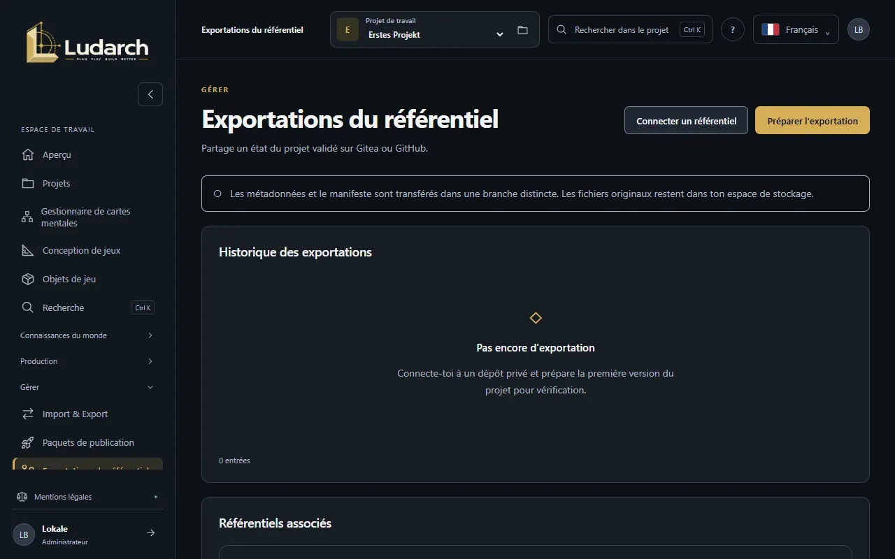 Exportations du référentiel