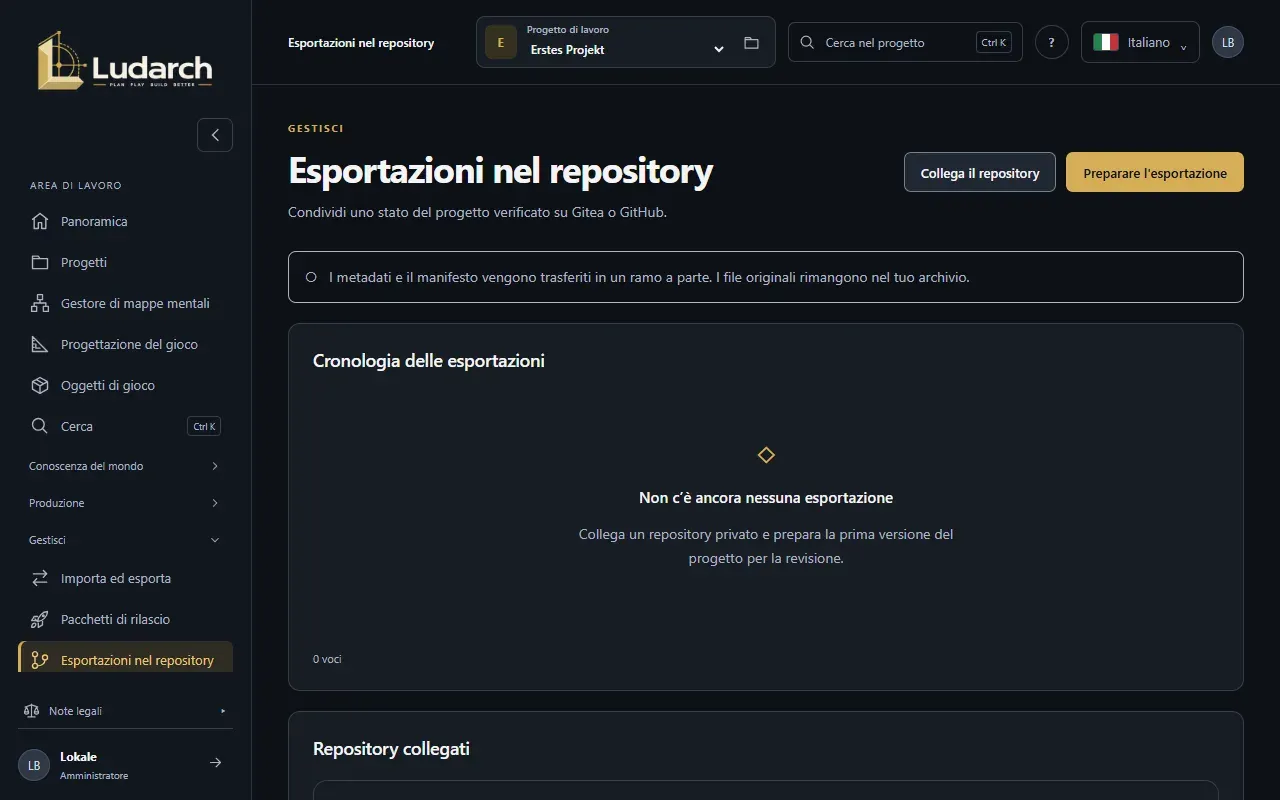 Esportazioni nel repository