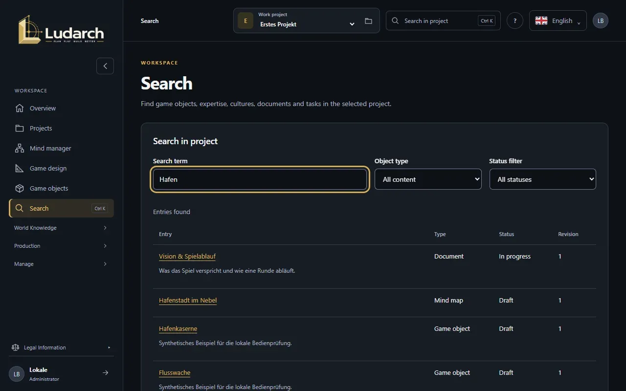 Search with results