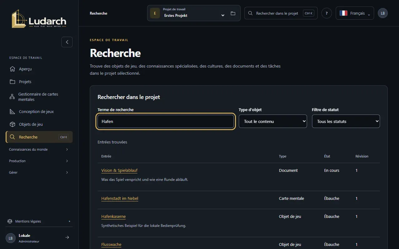 La recherche avec des résultats