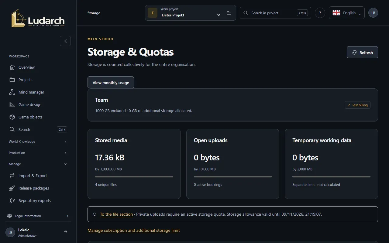 Storage and quotas