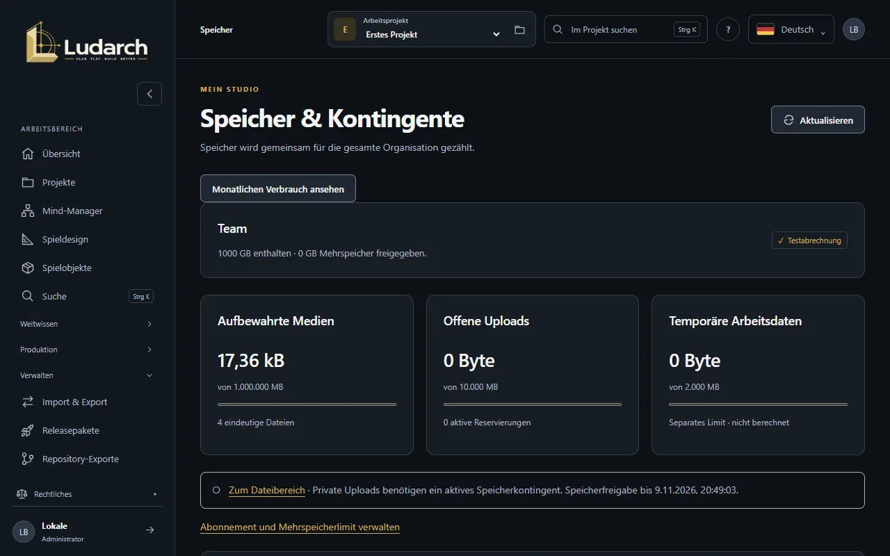 Speicher & Kontingente