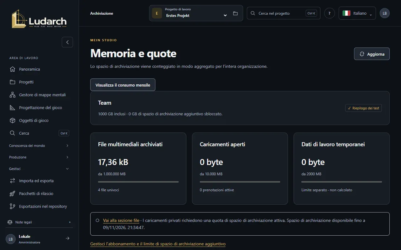 Archiviazione e quote