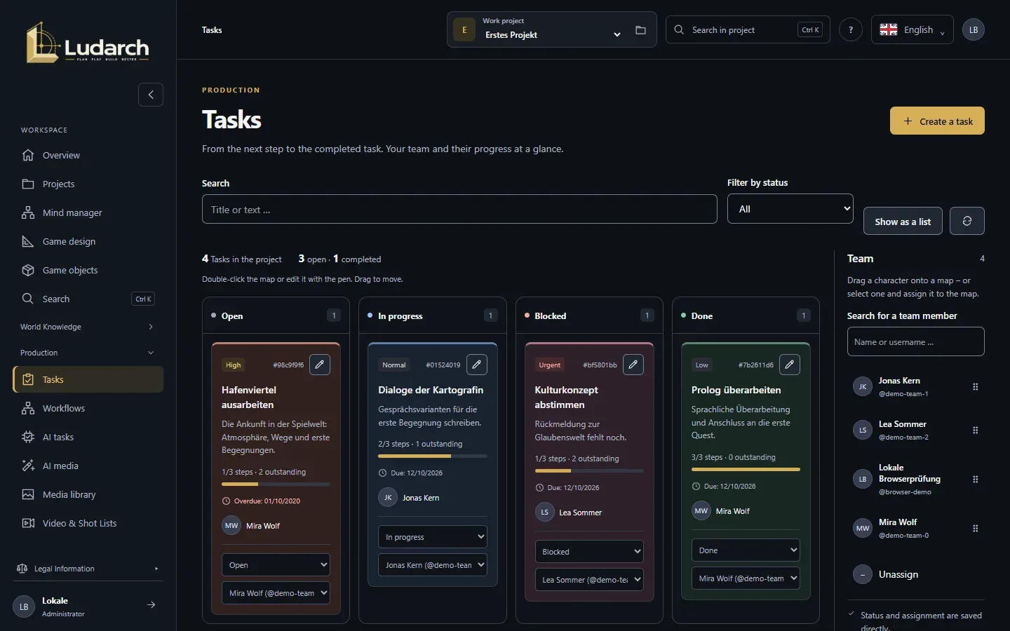 The task board