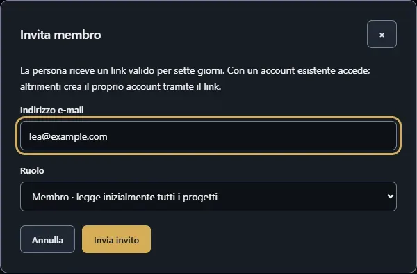 Invitare un membro