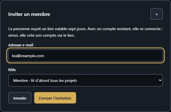 Inviter un membre