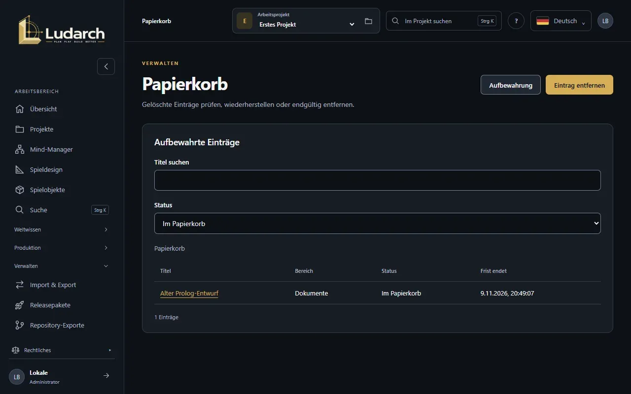 Der Papierkorb